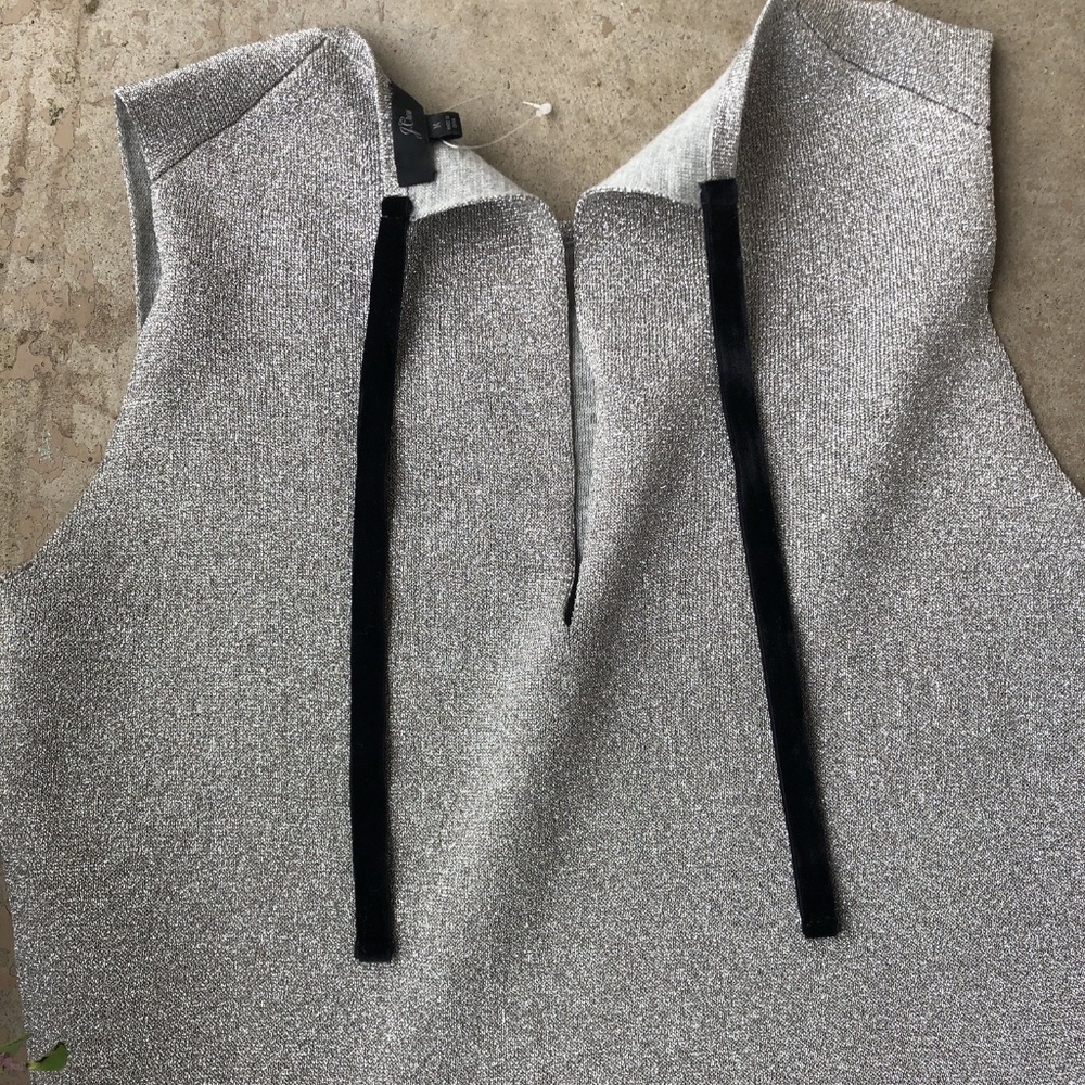 J Crew Metallic Silver Lurex Wide Leg Jumpsuit - Picture 3 of 4